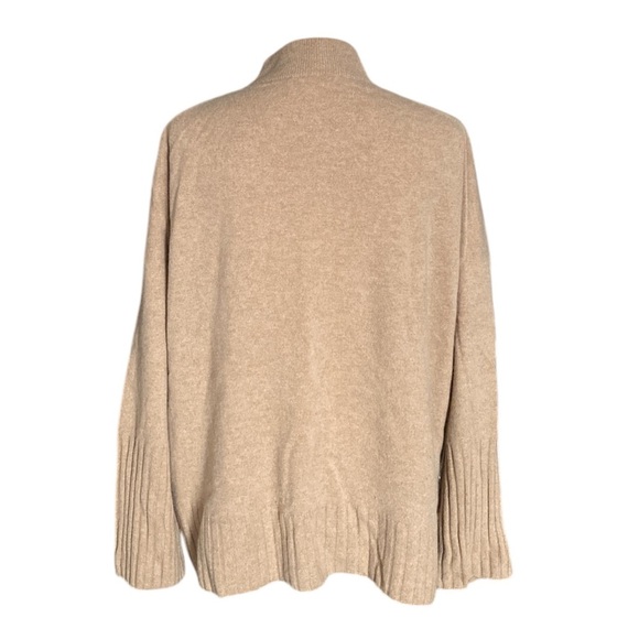 J CREW Women's 100% Cashmere Monk Neck Relaxed Tan Pullover Sweater Size XL - Picture 4 of 7